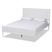 Baxton Studio Daniella Modern and Contemporary White Finished Wood Queen Size Platform Bed